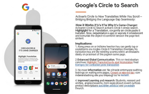 قابلیت Circle to Search گوگل حالا همزمان با اسکرول کردن، ترجمه هم می‌کنه